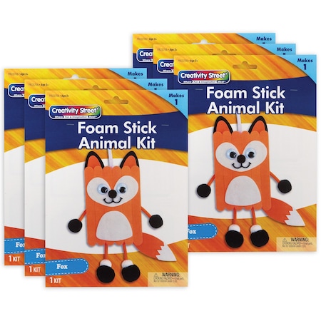 Creativity Street Foam Stick Animal Kit, Fox, 6.75'' x 11'' x 1'', 6PK PAC5706